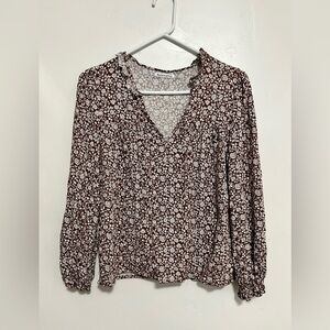 Reformation blouse size xs floral rust‎ and white